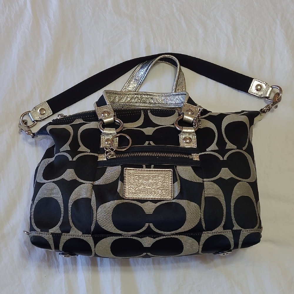 Black and Silver Coach Bag